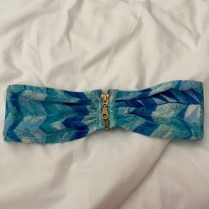 H&M Women’s Blue Zipper Bikini Top in Size 6